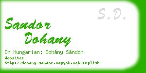sandor dohany business card