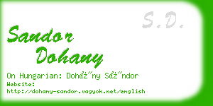 sandor dohany business card